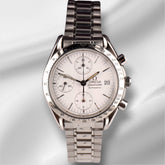 Omega 39mm Speedmaster Chronograph Date White Dial Automatic Watch 3511.20